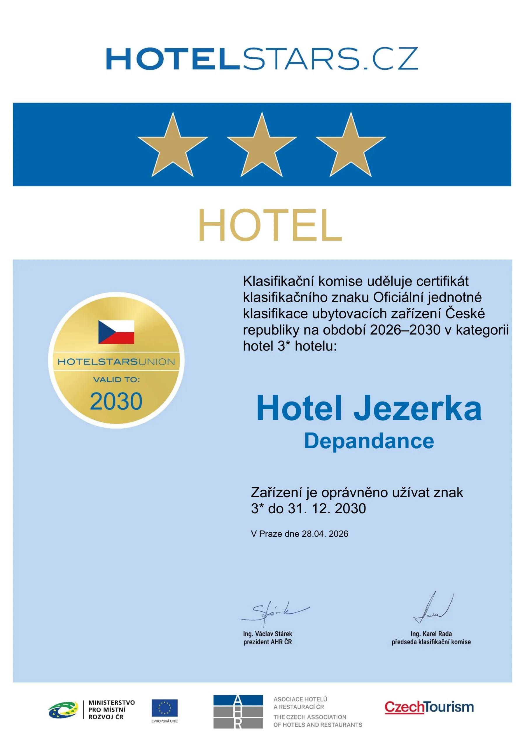 Certifikace Depandance